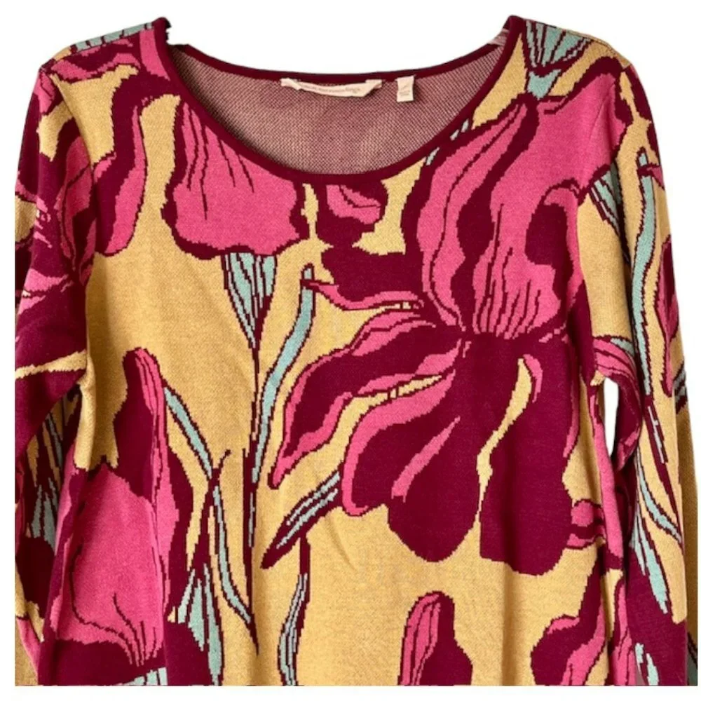 Soft Surroundings Purple Iris Sweater - Aqua, Olive, Pink, Purple - M